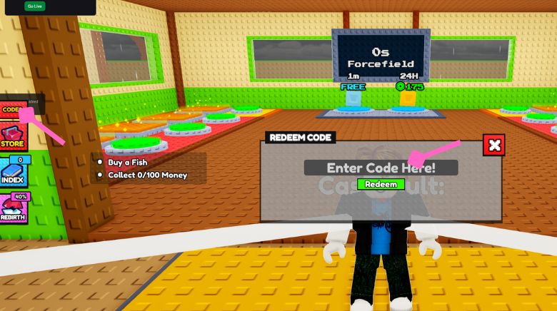 How to redeem codes in Steal A Fish Roblox
