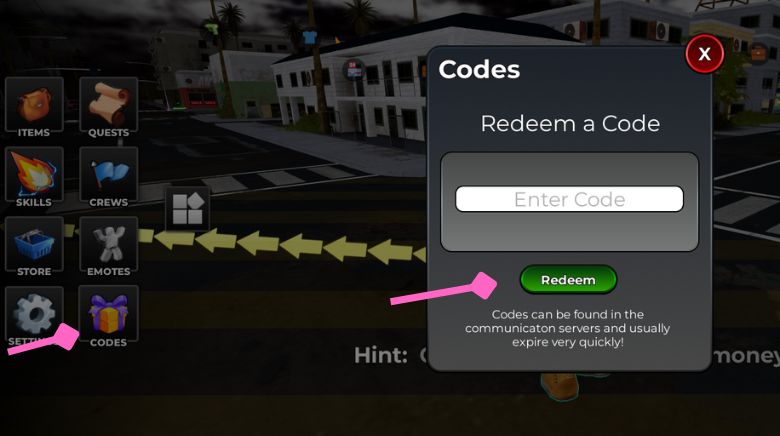 How to redeem Crashouts Codes in Roblox How to redeem Crashouts Codes in Roblox