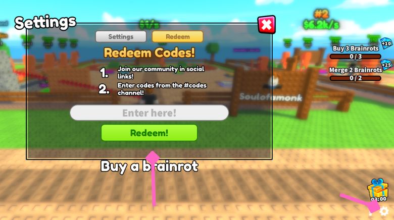 How to redeem Race A Brainrot Codes in Roblox How to redeem Race A Brainrot Codes in Roblox