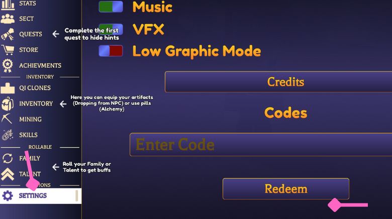 How to redeem Reborn Cultivation Codes in Roblox