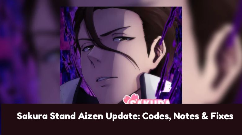Sakura Stand Aizen Update Codes, Notes & Fixes Sakura Stand Aizen Update Codes, Notes & Fixes