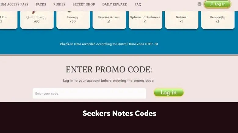 Seekers Notes Codes Seekers Notes Codes