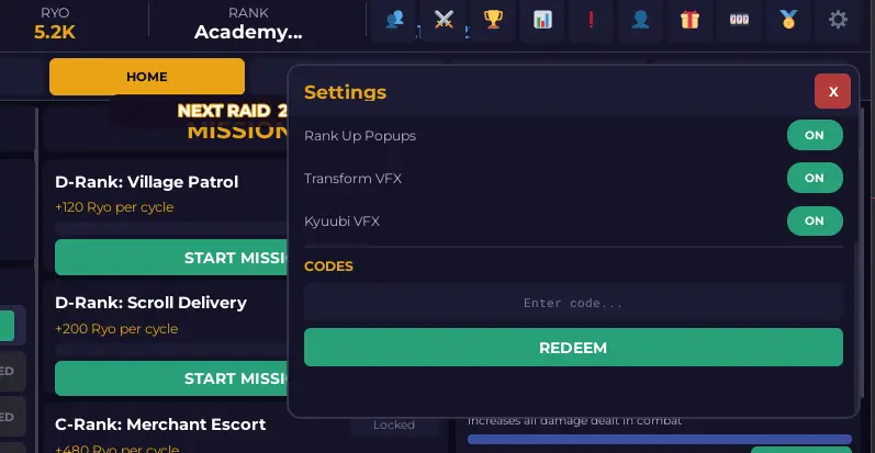 How do I redeem Naruto Incremental Codes How do I redeem Naruto Incremental Codes