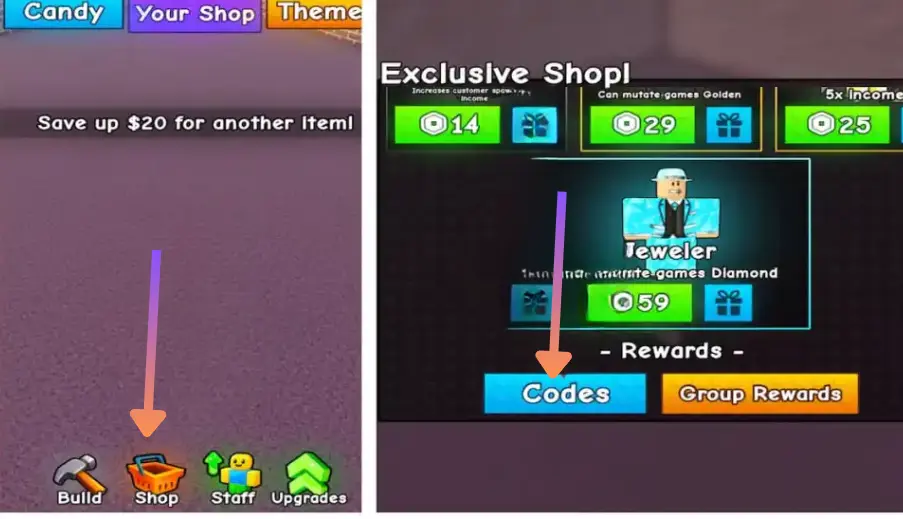 How do I redeem codes in Roblox Build a Candy Shop How do I redeem codes in Roblox Build a Candy Shop